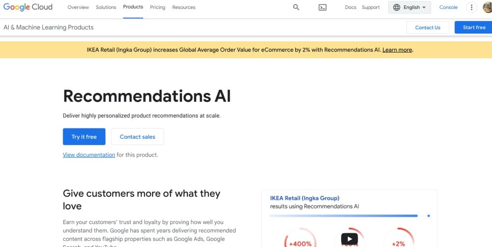 Google Cloud Recommendation AI