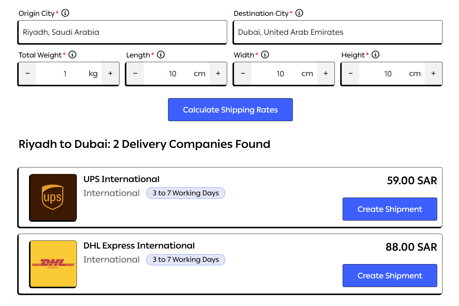 International shipping  in UAE with UPS